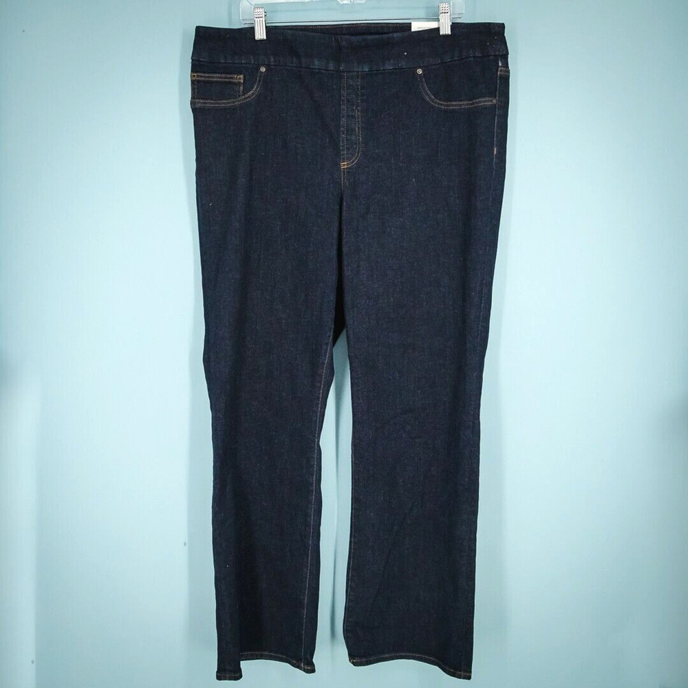 Chico's 3 Size XL Slim Boot Cut Pull On Flex Waist High Rise Cotton Blend Jeans